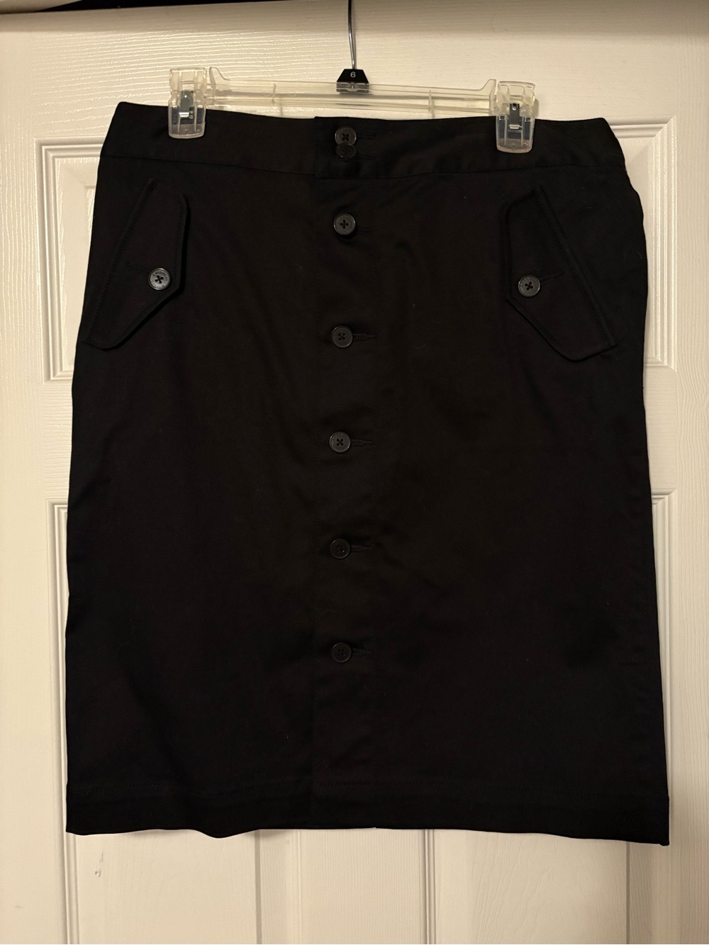 American Living Black Button-Front Pencil Skirt